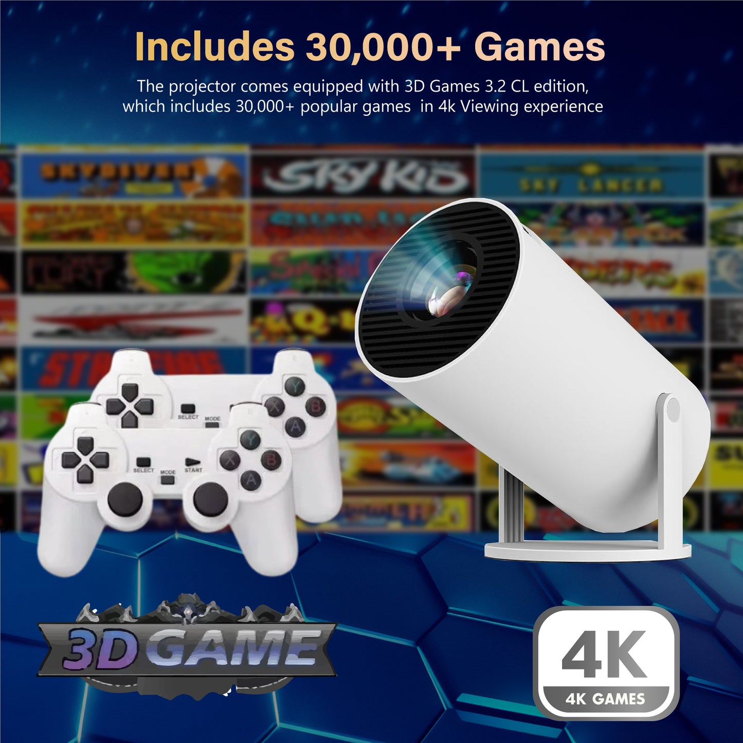 RoomCast™ Portable Gaming Projector (Bundle) -  TF Gamecard + Smarthub + Wireless ScreenCast